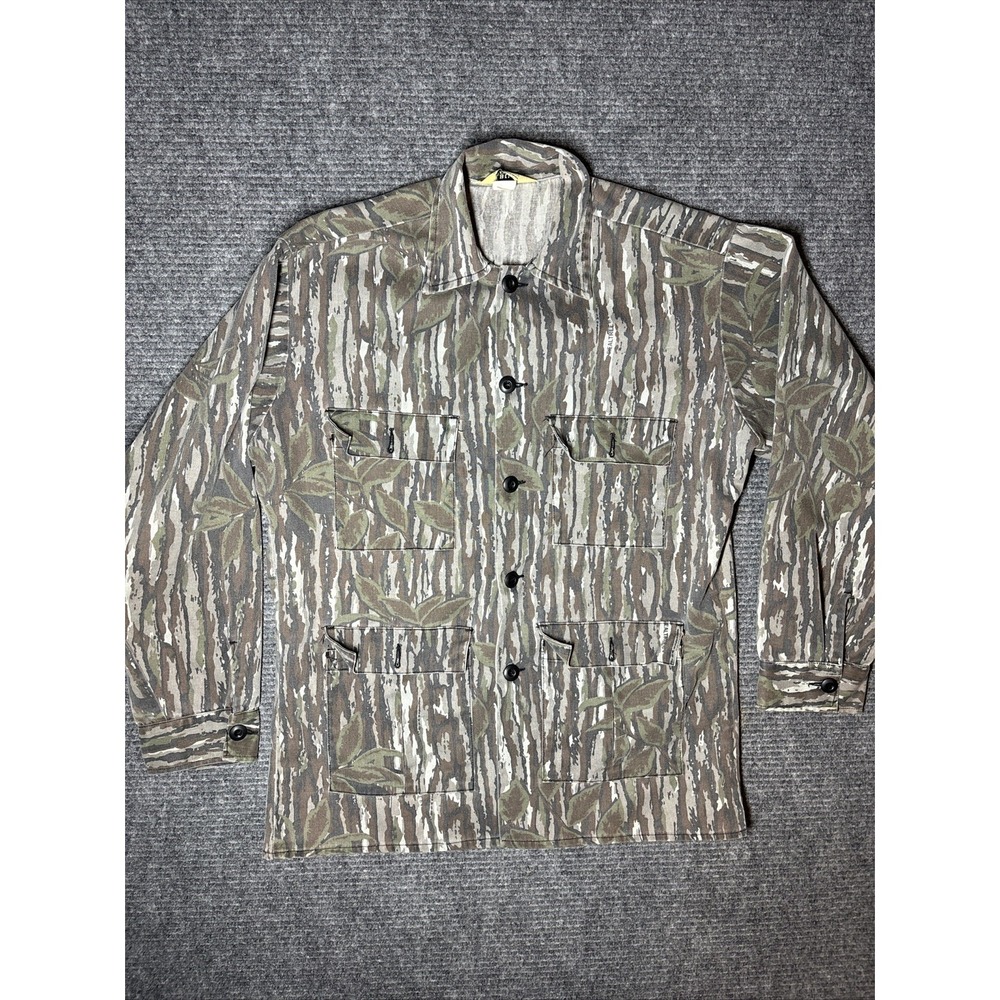 Vintahe Buck Apparel Hunting Camo Mens Shirt Large RealTree Grunge Outdoors